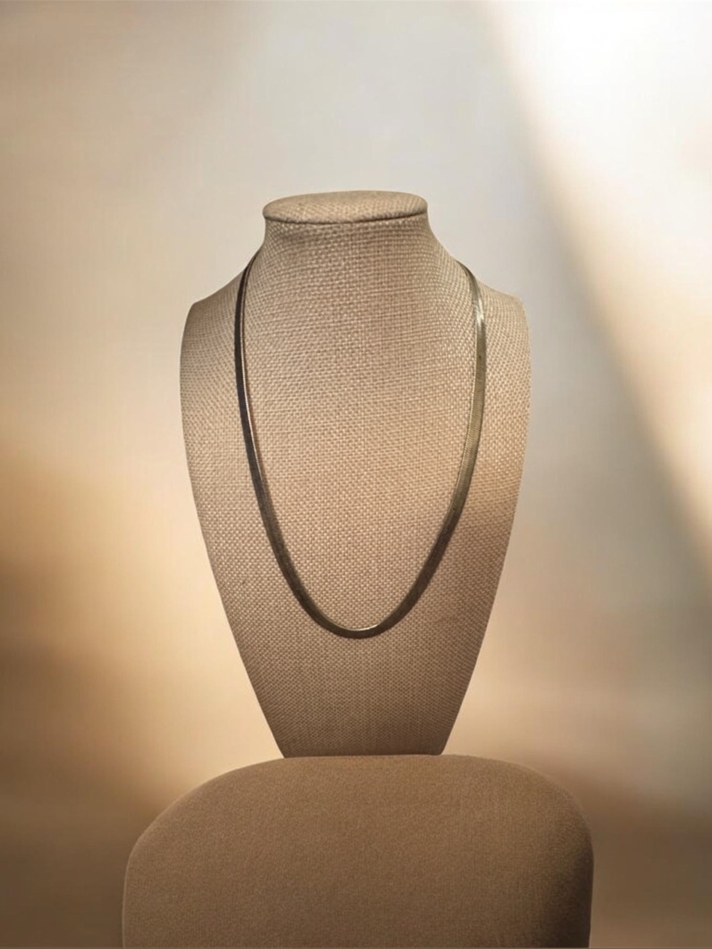 Classic Women's Gold Herringbone Chain Necklace